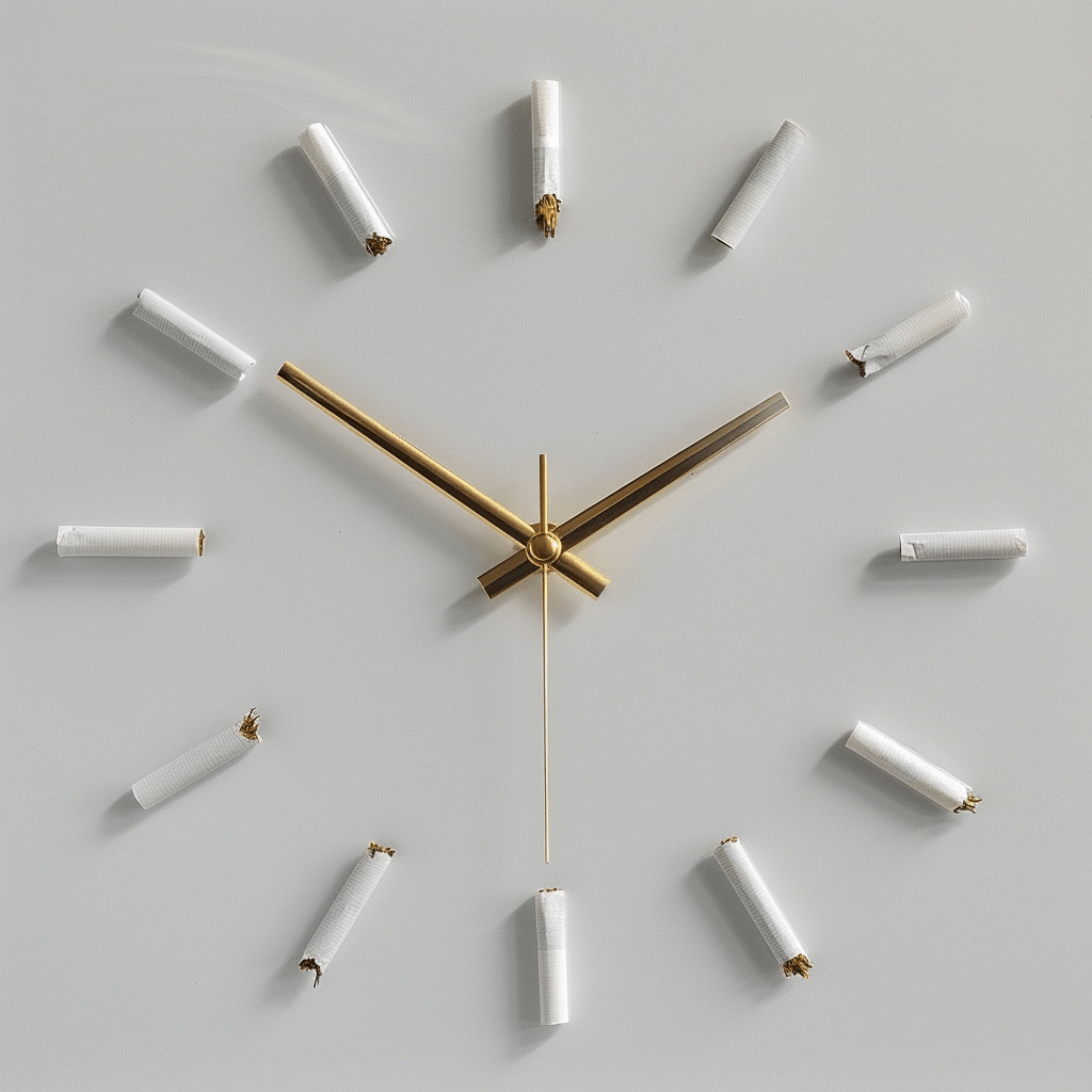 a clock made of cigarettes