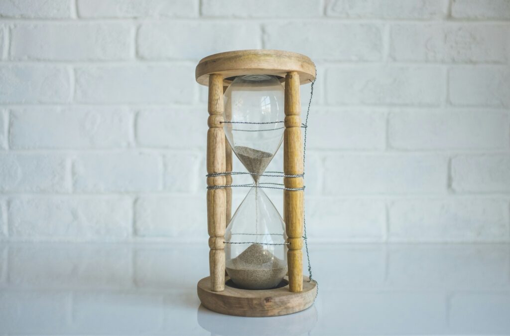 a sand hourglass