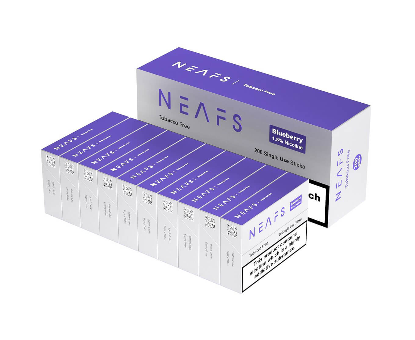 NEAFS Blueberry 1.5% Nicotine Sticks - Cartón (200 Sticks)